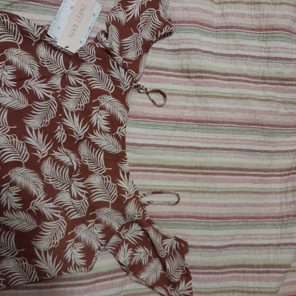 🙂 Sweet Rain women's top large brown and white - Picture 7 of 7